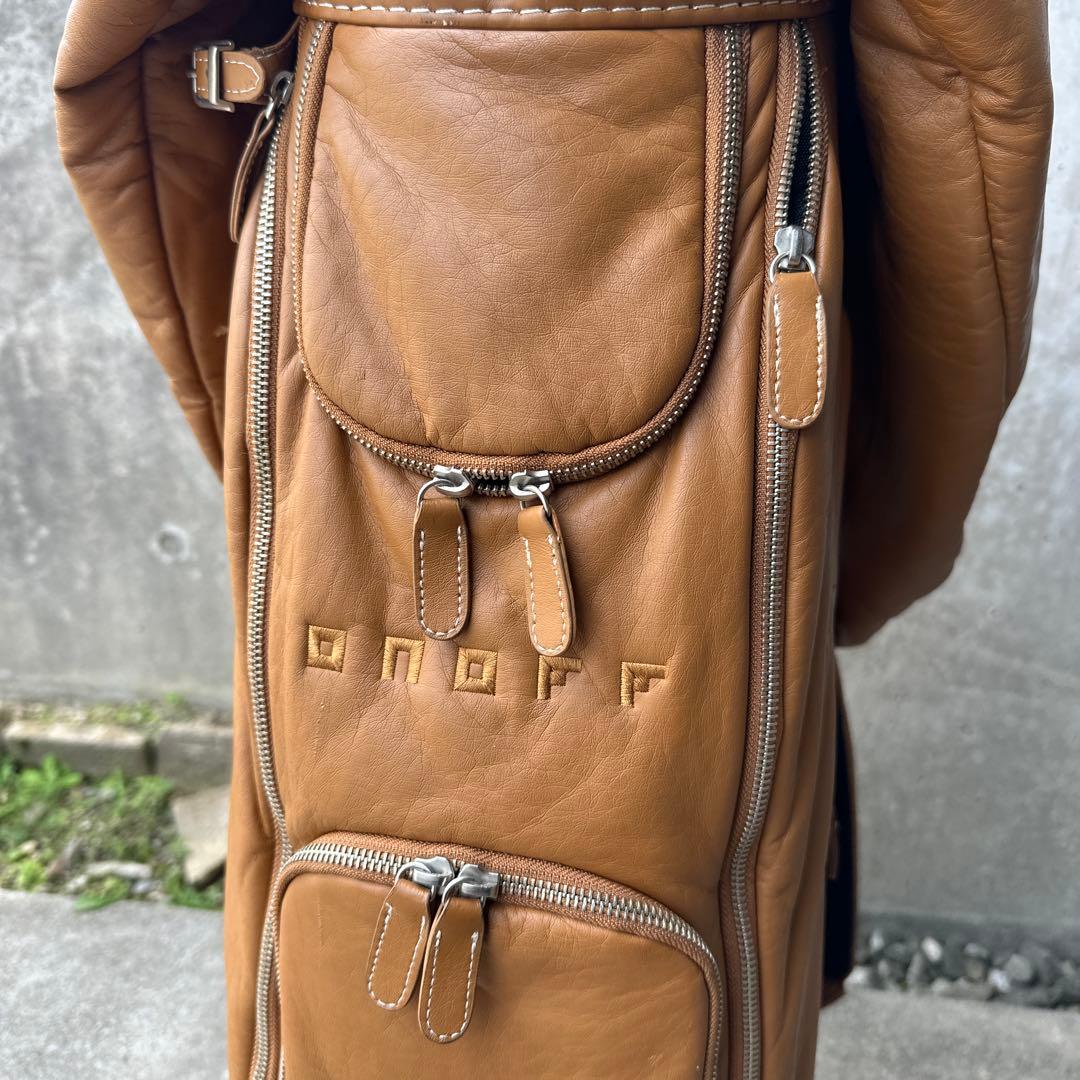 ONOFFブラウン レザー風 キャディバッグ　軽量