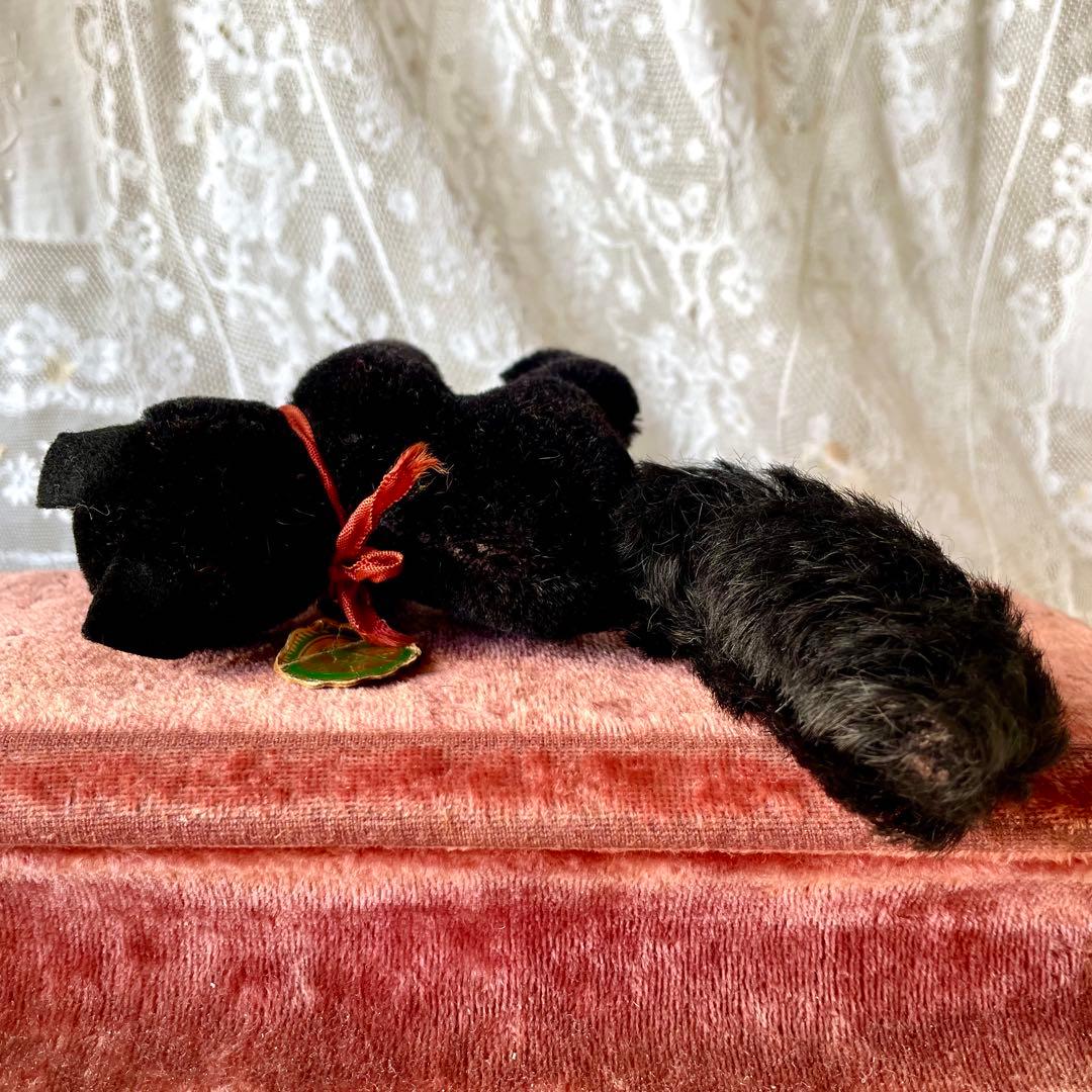ハーマン黒猫ぬいぐるみ　ドイツヴィンテージHERMANN 検フランスアンティーク