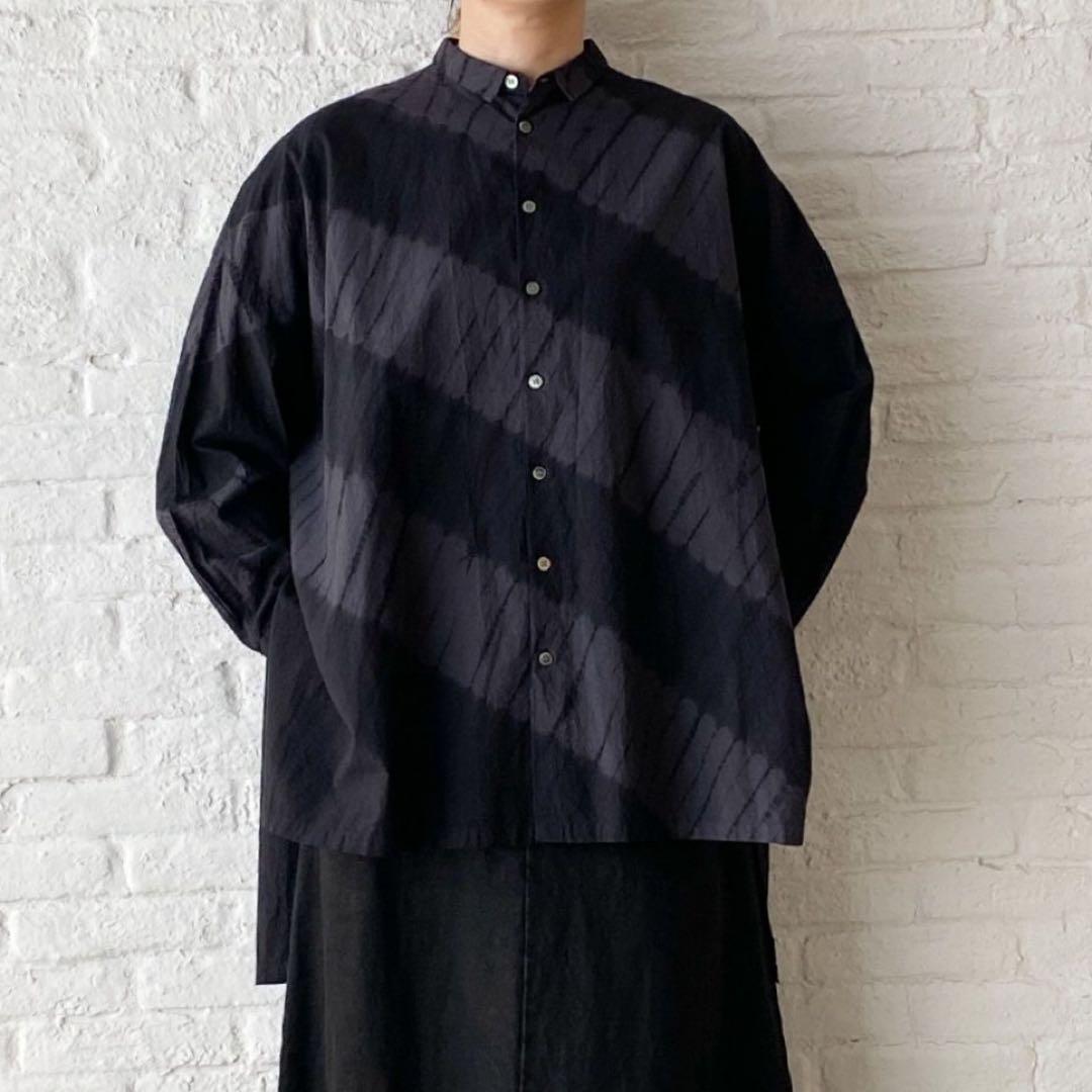 パドカレ　インドオーガニックコットン　有松絞り　竜巻流水絞りブラウス