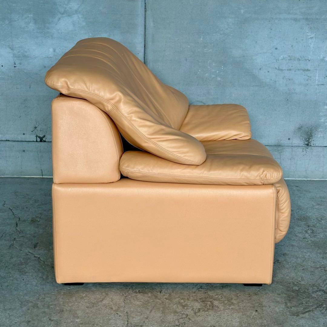 マルニ木工 maruni レザーソファ 1P✦ベージュ 本革 リラックスチェア