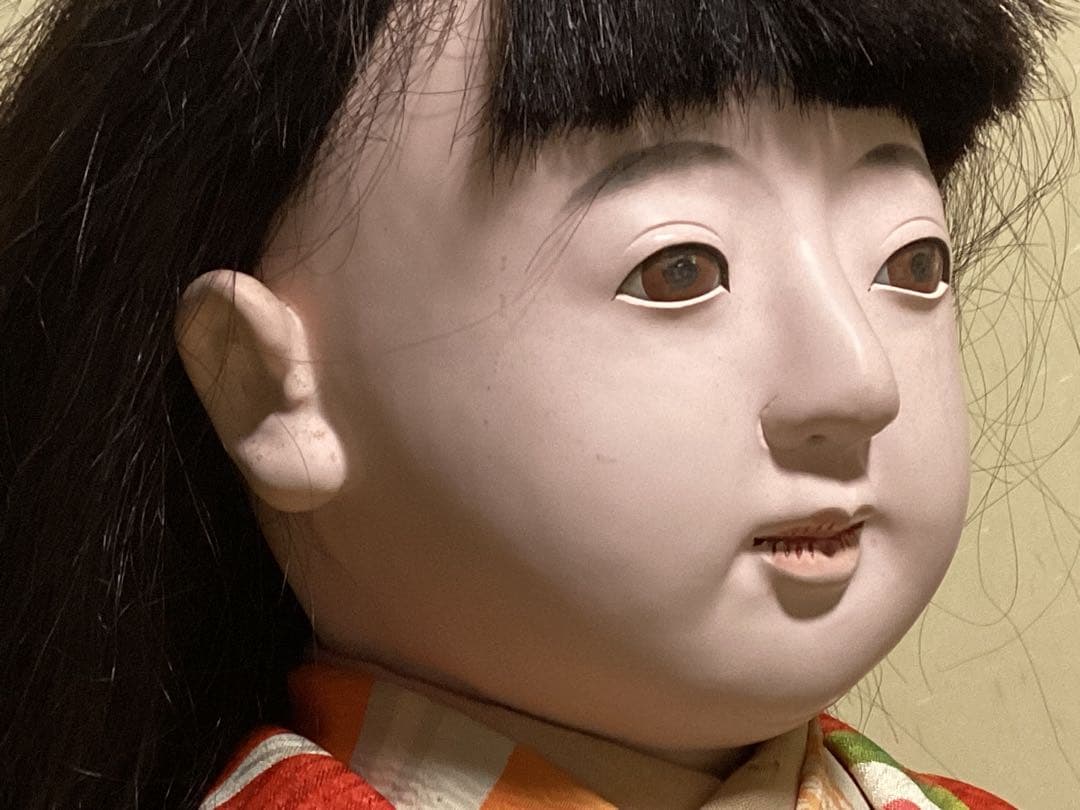 市松人形 74cm 花月斎？　石黒製作　綿入り着物　抱き人形　吹子付き