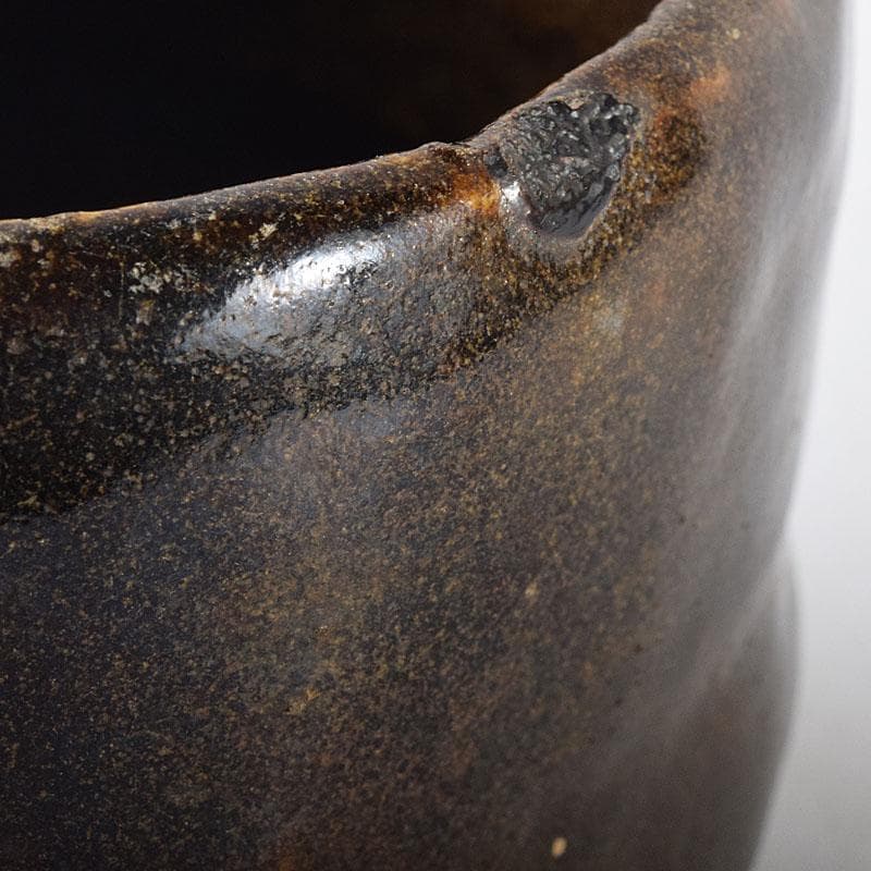 茶道具　瀬戸焼　瀬戸黒茶碗　時代箱　M　R8848