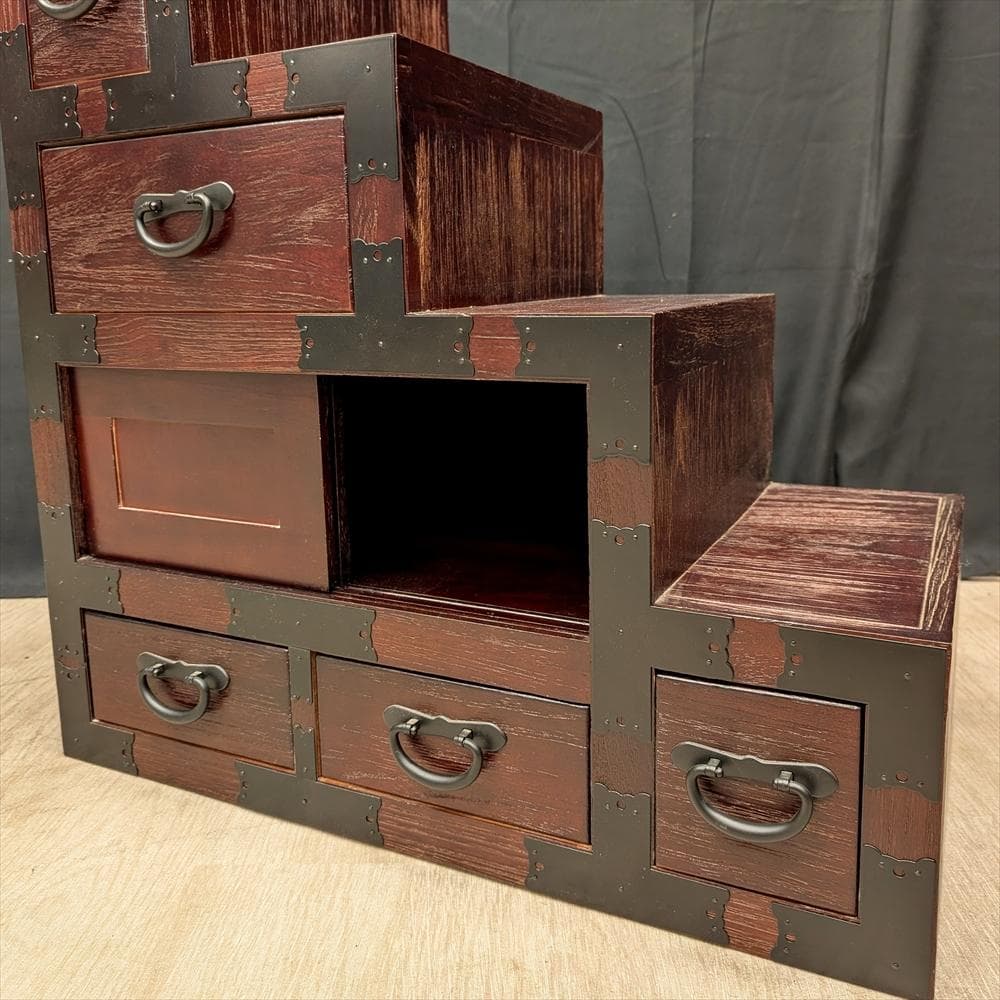 美品　階段箪笥　時代箪笥　和箪笥　整理箪笥　タンス　チェスト　引き出し　小振り