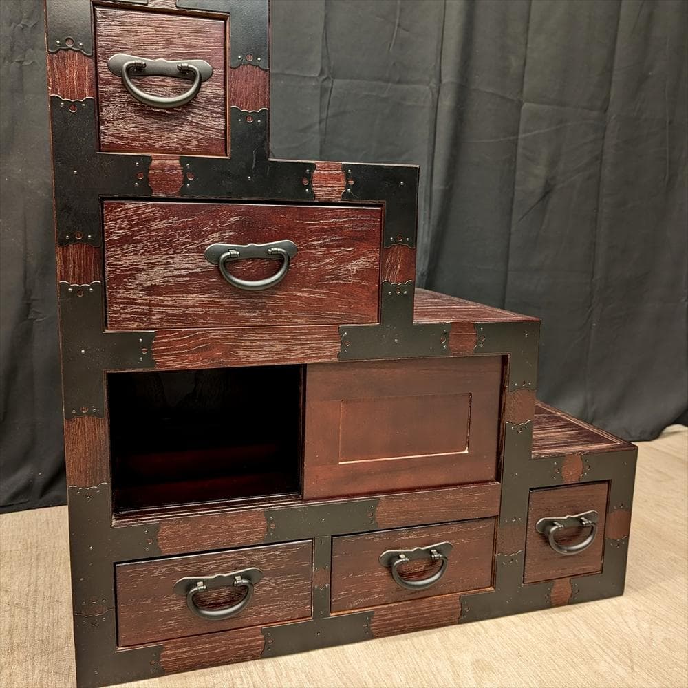 美品　階段箪笥　時代箪笥　和箪笥　整理箪笥　タンス　チェスト　引き出し　小振り
