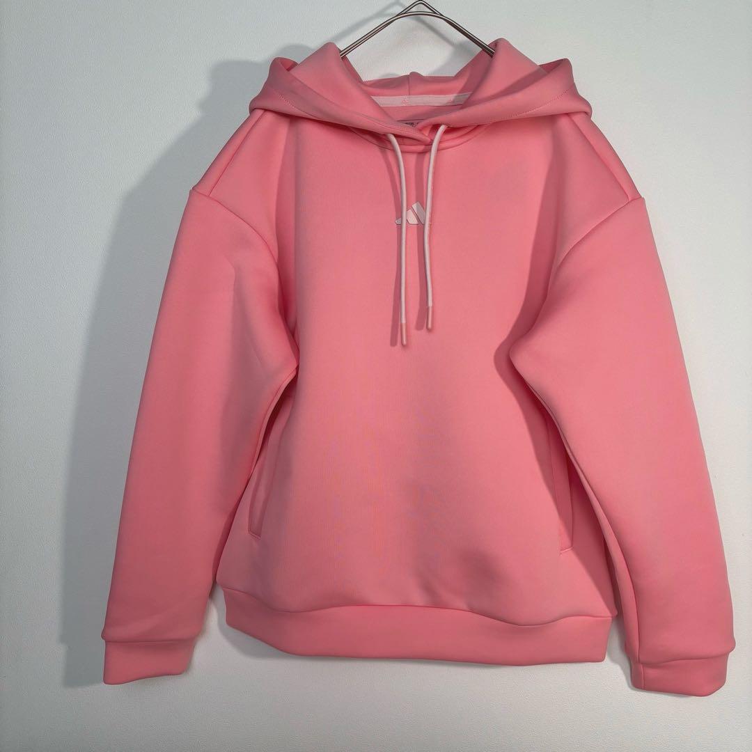 未使用adidas ダンボールニットフーディースカート セットアップ　ピンク