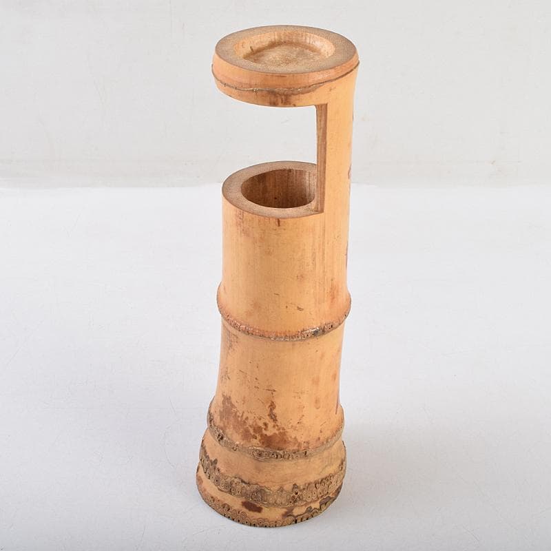 茶道具　竹花入　銘「雲の峰」　紫野　尾関桃林（宗園）極め箱　C　R9465