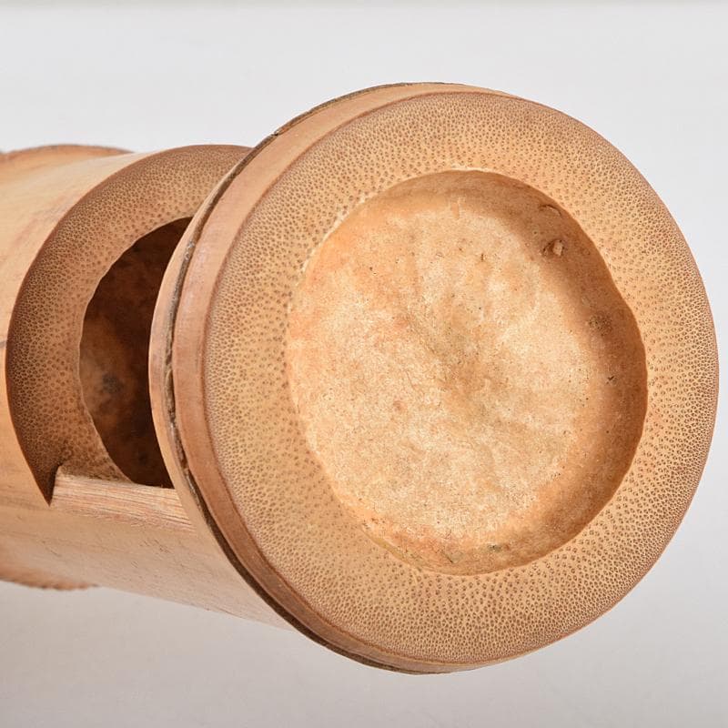 茶道具　竹花入　銘「雲の峰」　紫野　尾関桃林（宗園）極め箱　C　R9465