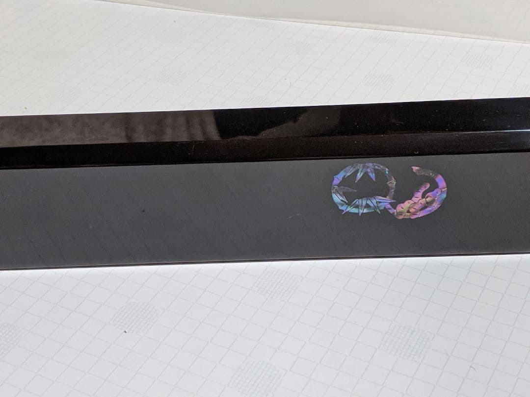 青貝入り 炉縁 宗光作 黒漆器 螺鈿細工(松竹梅) 共箱付き