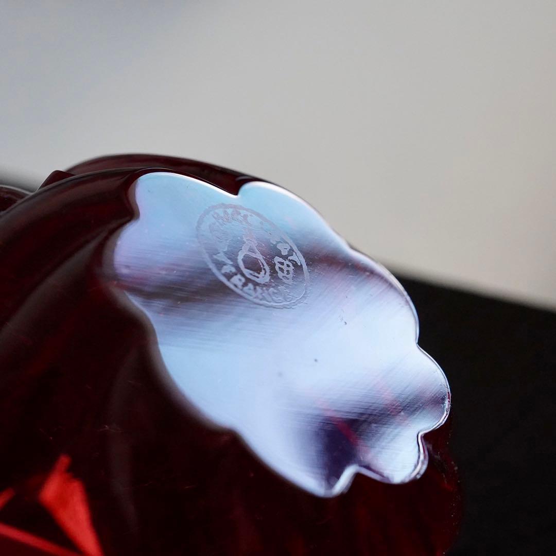 オールドバカラBACCARATローザス★燭台★赤 レッド★キャンドルスタンド★B