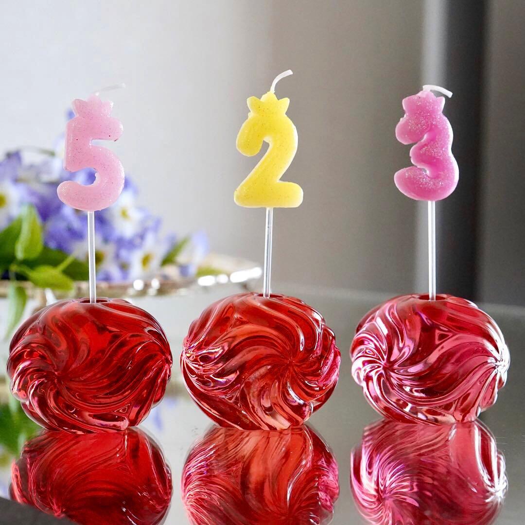 オールドバカラBACCARATローザス★燭台★赤 レッド★キャンドルスタンド★B