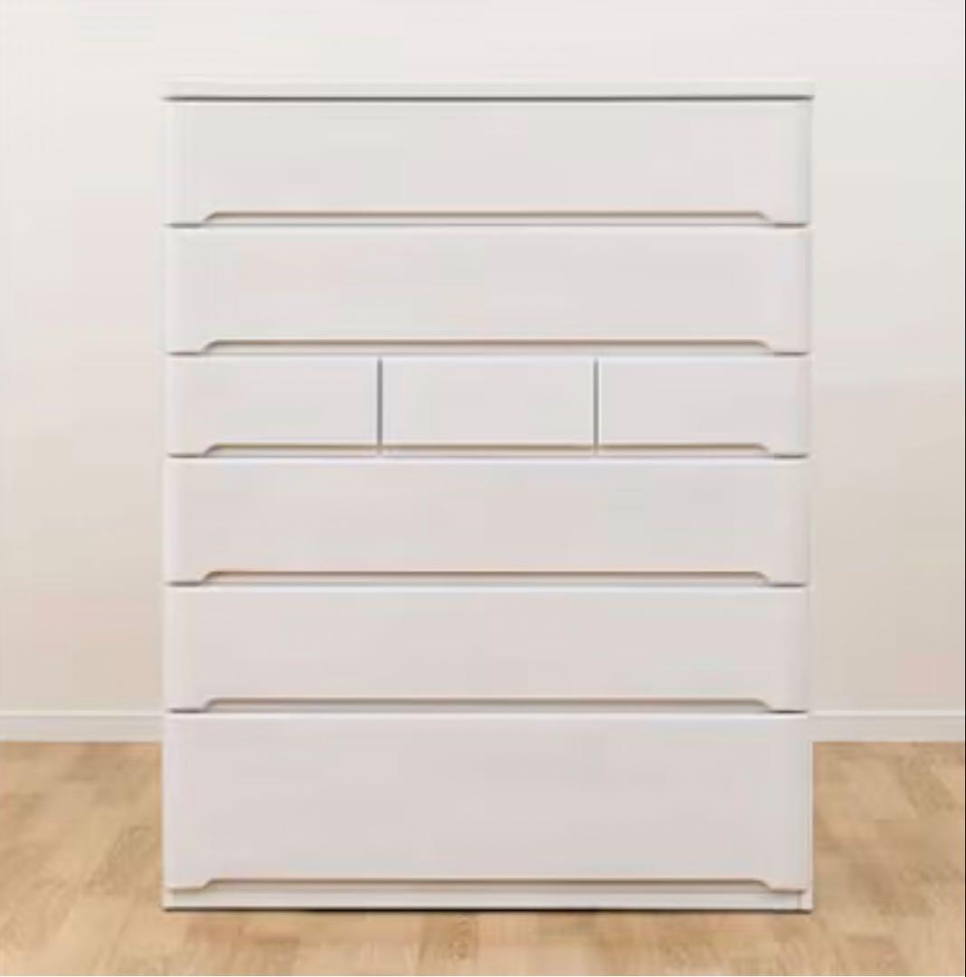 ニトリ　ハイチェスト オウカ2 DVD 105HC WH 白