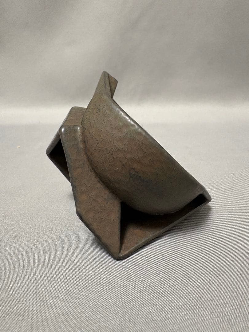 【値下】山下幾太郎　鉄黒プラチナ彩幾何ぐい呑