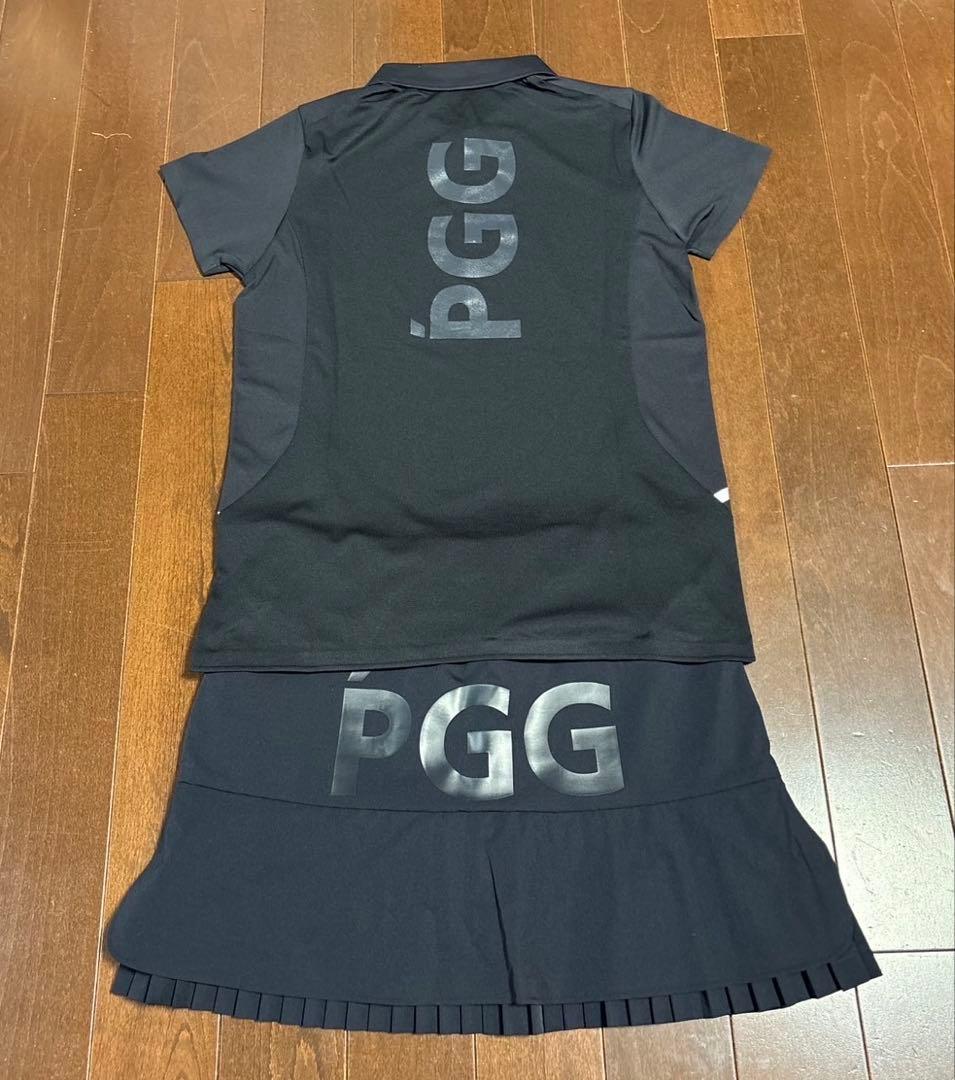 パーリーゲイツ　PGG ポリエステルメッシュポロシャツブラックサイズ1