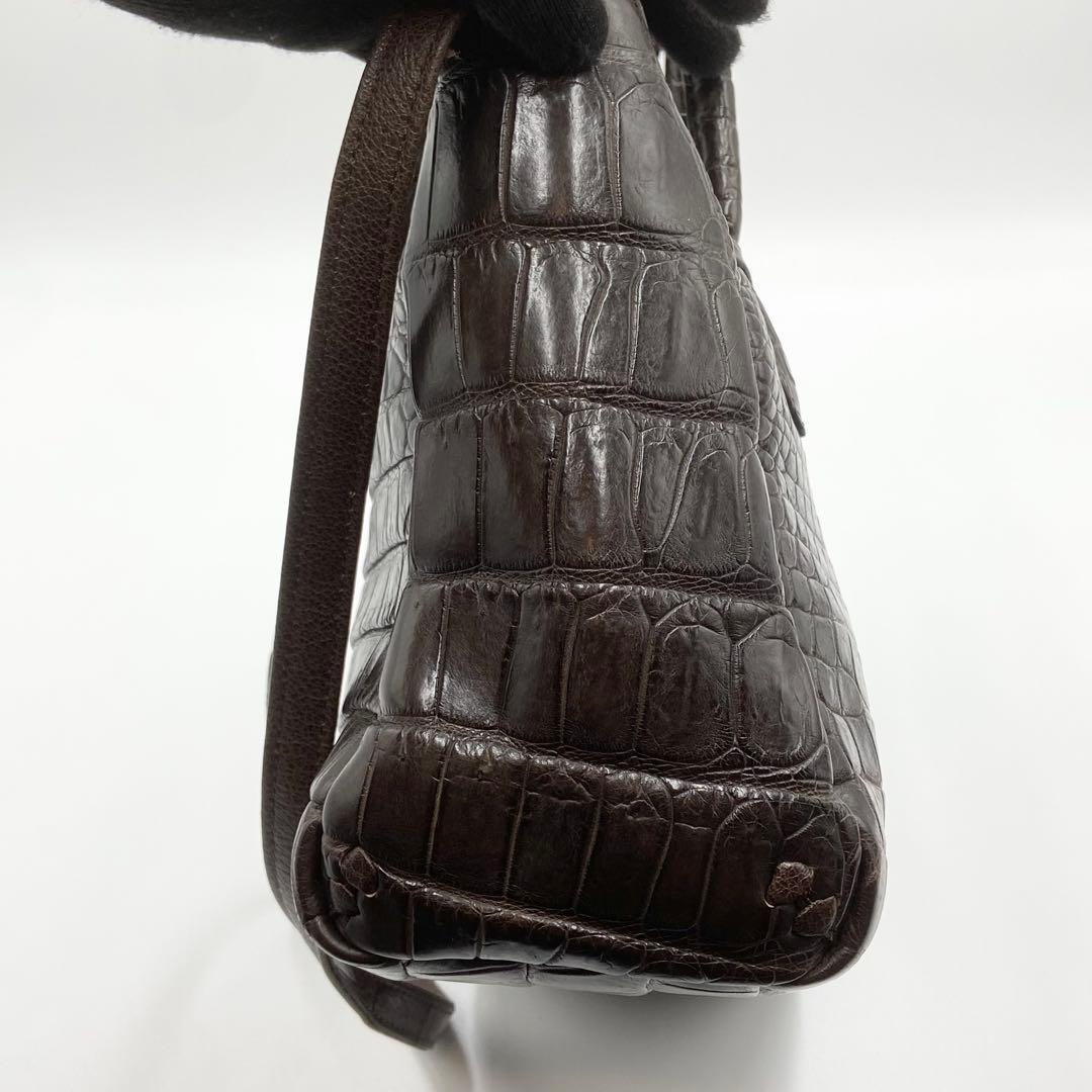 極美品　IBIZA イビサ　クロコダイル　マット　2way　レザー　　ブラウン