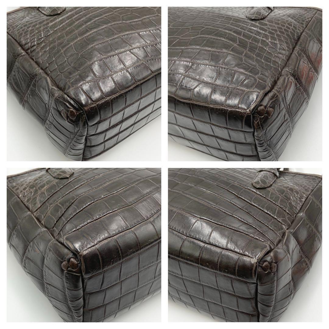 極美品　IBIZA イビサ　クロコダイル　マット　2way　レザー　　ブラウン