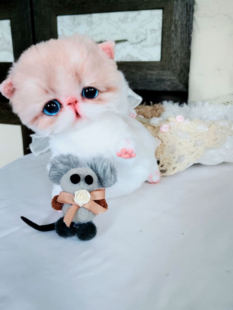 もちもちボディ♡エキゾチック子猫ちゃんとチュチュちゃん♡カゴ♡アートドール♡