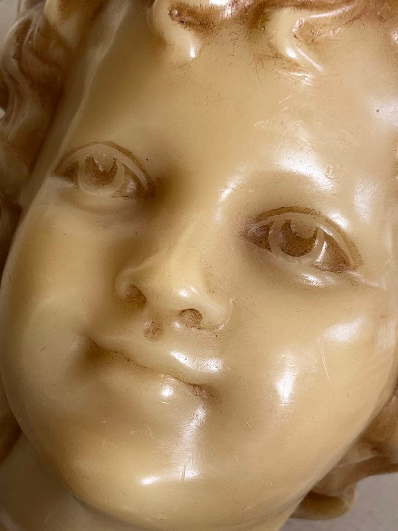 19世紀末 フランス アンティーク ワックス少年静かな佇まいの胸像