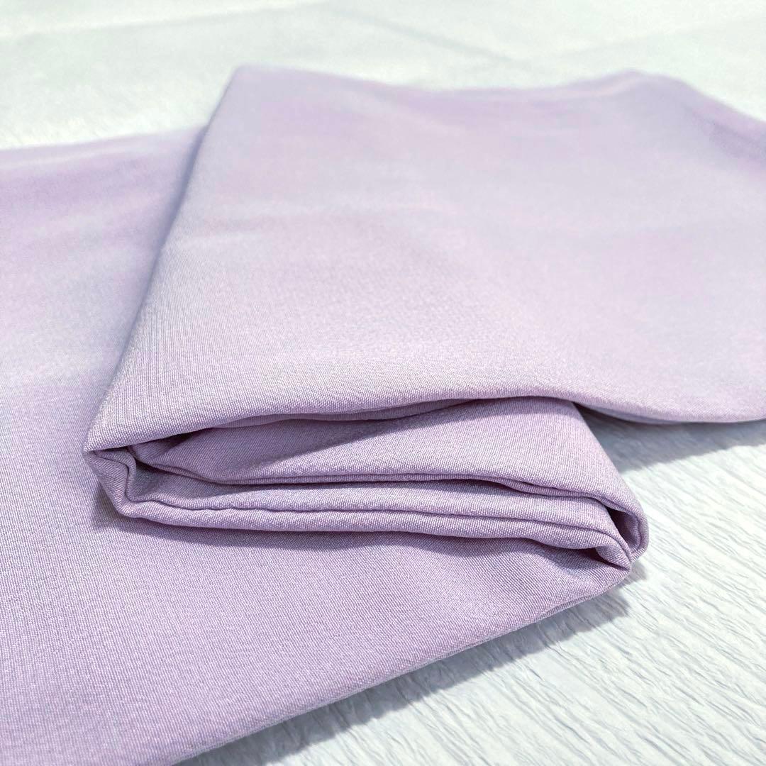 【良品✨】東レシルック　洗える着物　色無地　淡い紅藤色　紋付　手縫い仕立て　N7