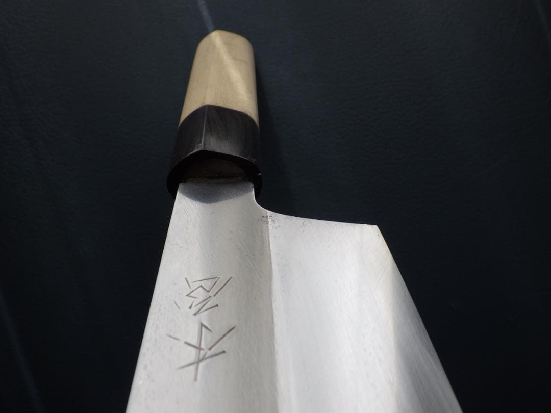 日本橋木屋㊧利き★東型薄刃包丁220ｍｍマチ/白紙・★黒水牛柄★手研ぎ済み▲