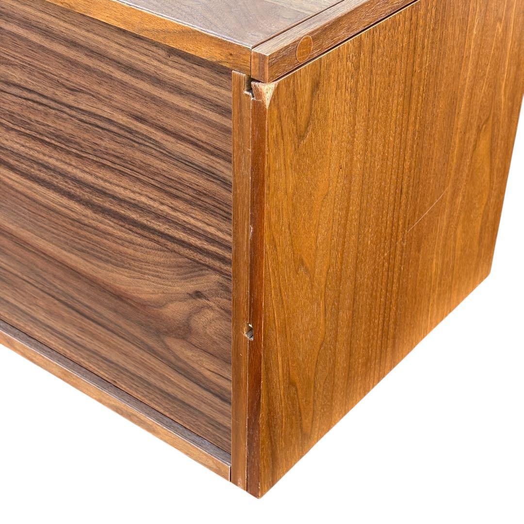 廃盤 希少 無印良品 ユニットシェルフ用 ボックス フラップ扉 ウォールナット