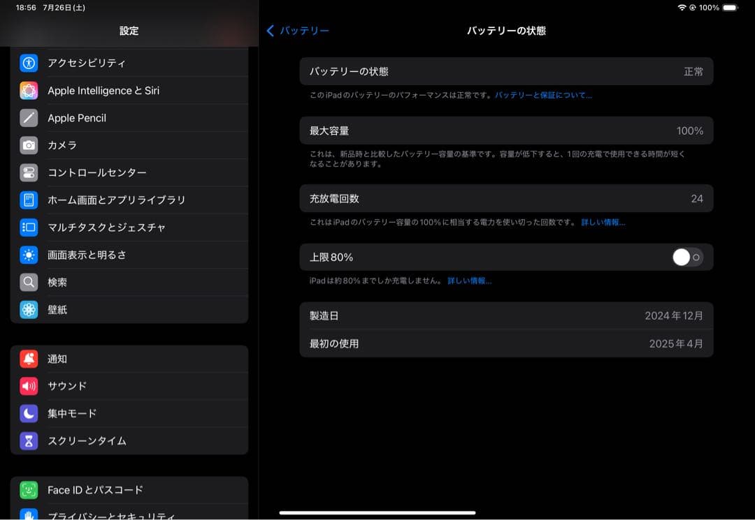 【美品】iPad Pro 11インチ M4(第5世代）256GB wifiモデル