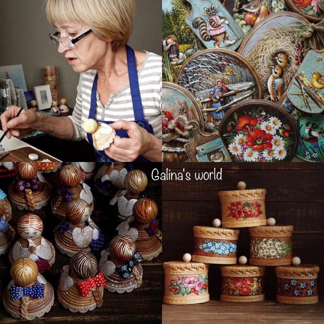 『ピーターラビット』木製飾りトレー☆ハンドペイント ガリーナ作 マトリョーシカ