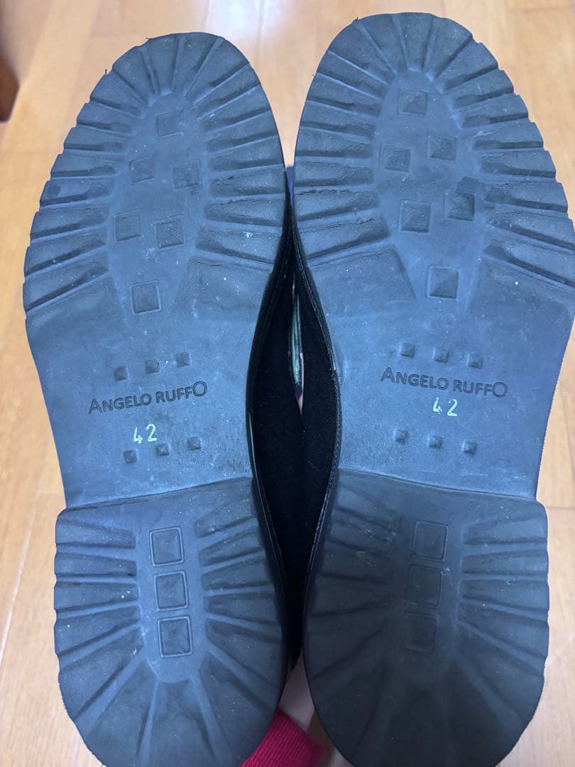 【箱, 袋, タグ付属】ANGELO RUFFO ベルベット ローファー