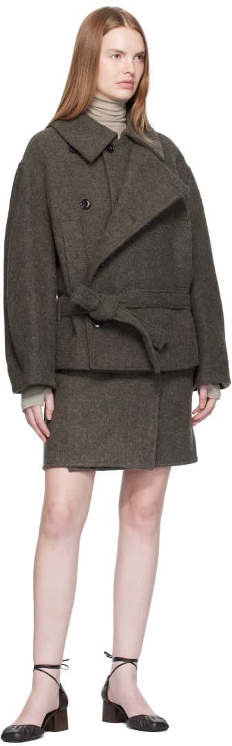 ジャケット・アウター LEMAIRE SHORT ASYMMETRICAL BATHROBE COAT