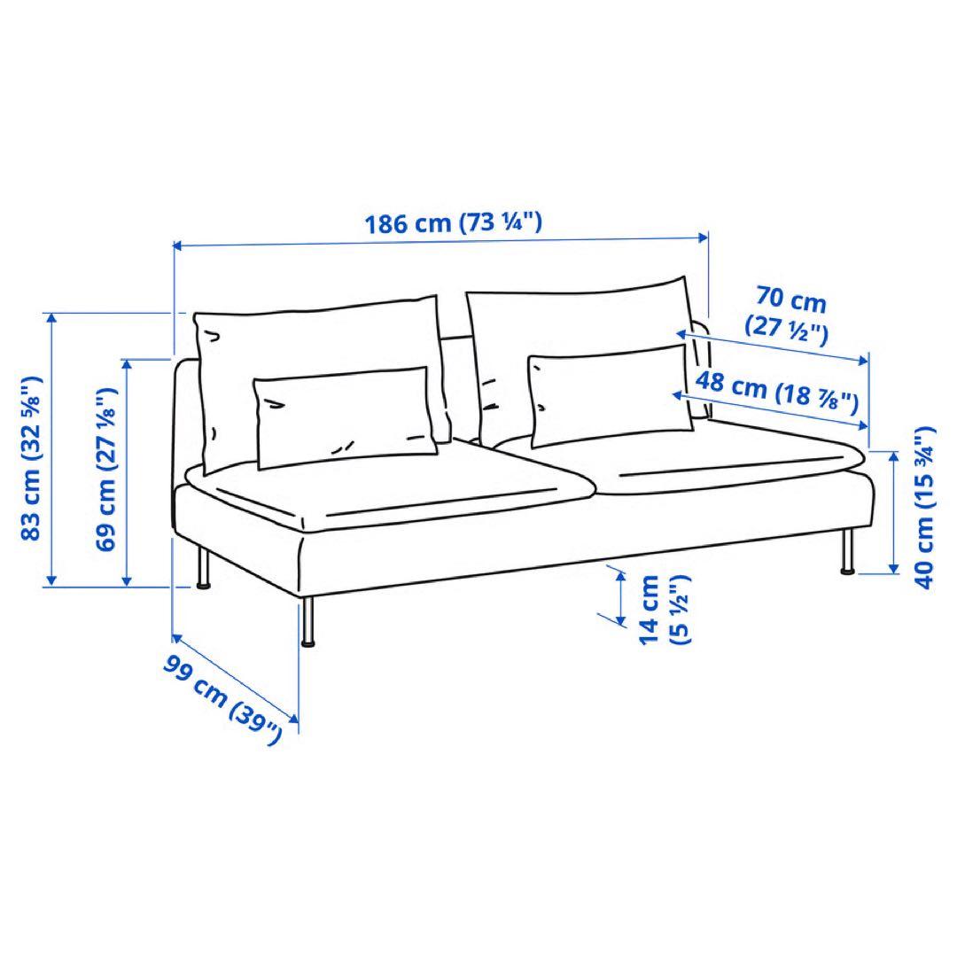 【ほぼ未使用/替カバー付！】IKEA ソーデルハムン 3人掛け ソファ