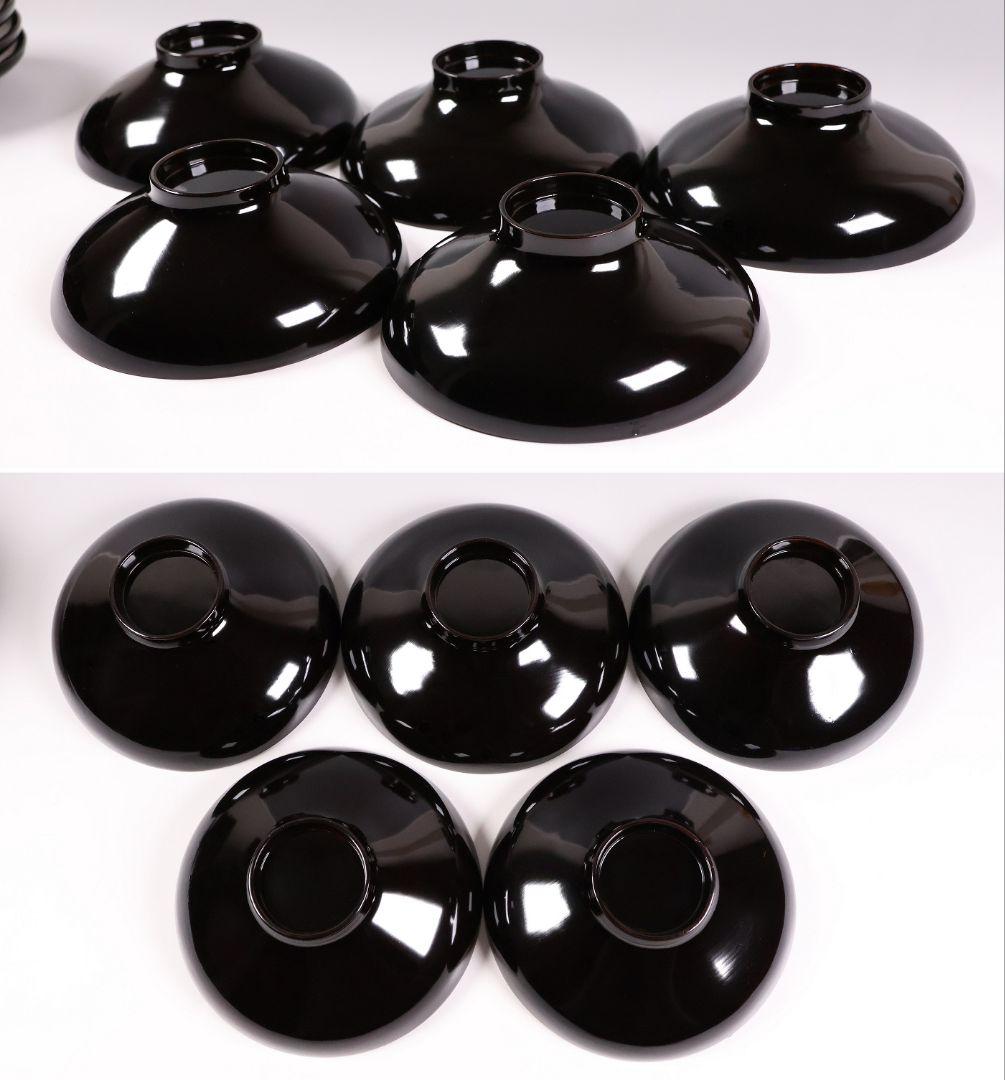 【CM354】時代蒔絵椀 竹に鶏金蒔絵 平椀五客 木製 /(検) 輪島塗加賀能登