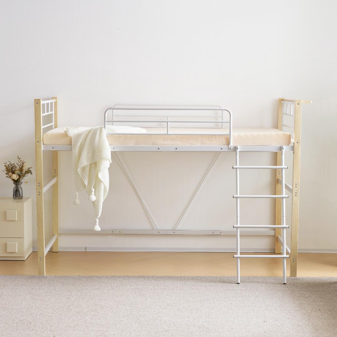 【高さ140cm】ロフトベッド パイプベッド S 耐荷重150kg WHITE