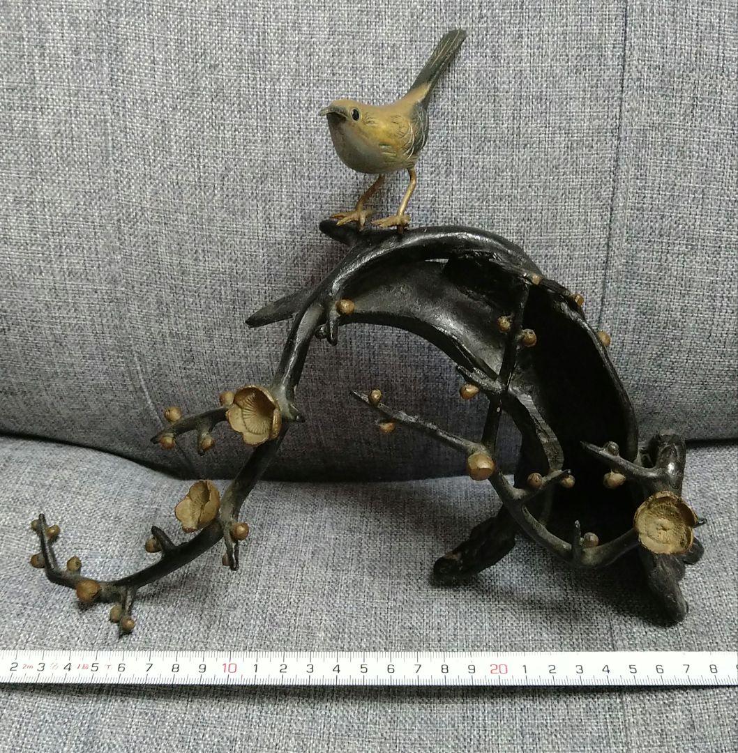 超激レア！！銅？真鍮製 鳥と枝の彫刻！春・夏・秋・冬セットです(⌒▽⌒)