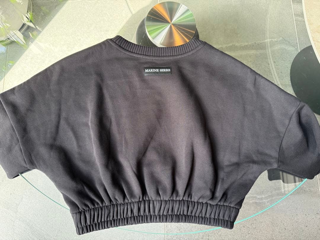 Marine Serre マリーンセル ブラック クロップド スウェット