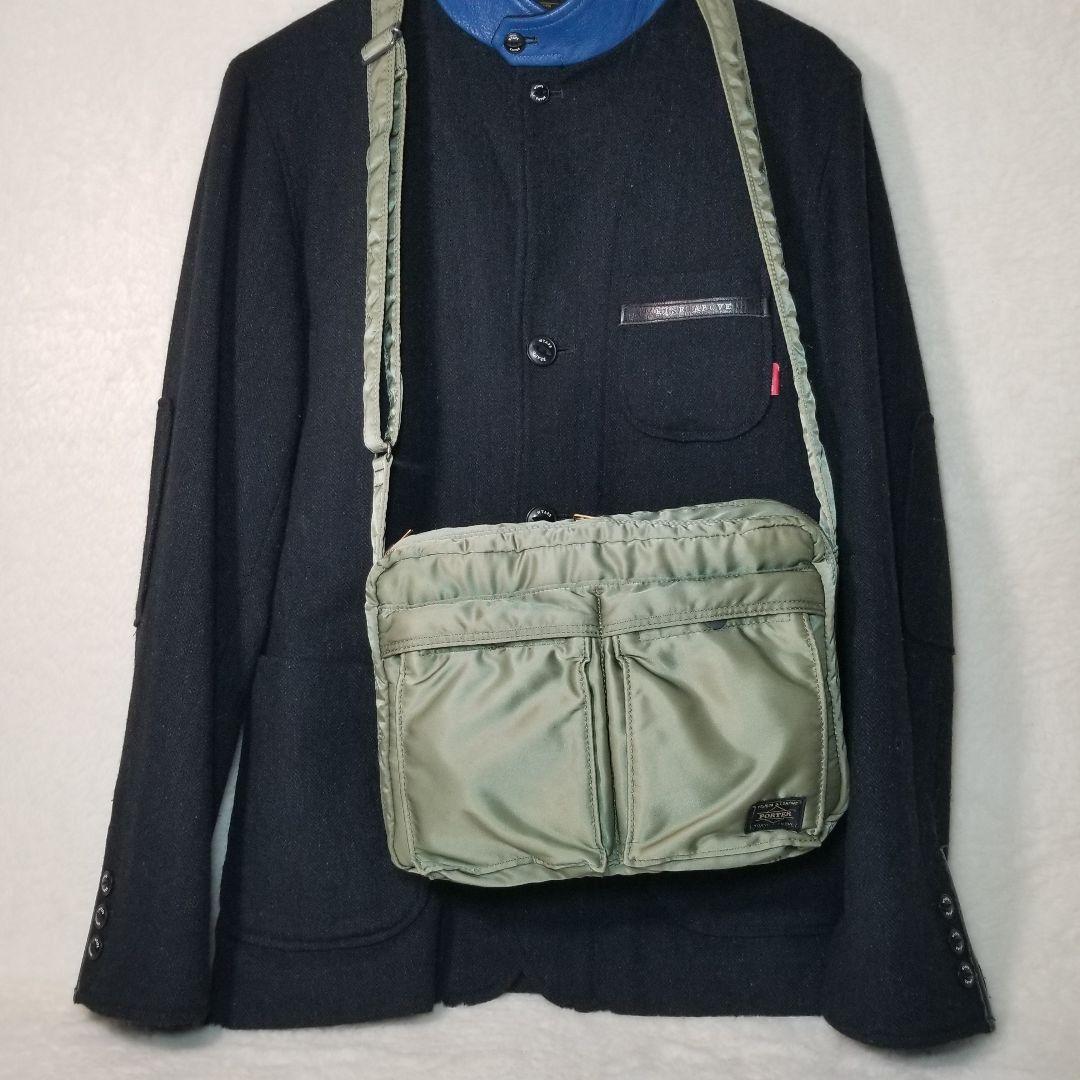 美品 PORTER　ポーター タンカー ショルダーバッグ L 2層 カーキ