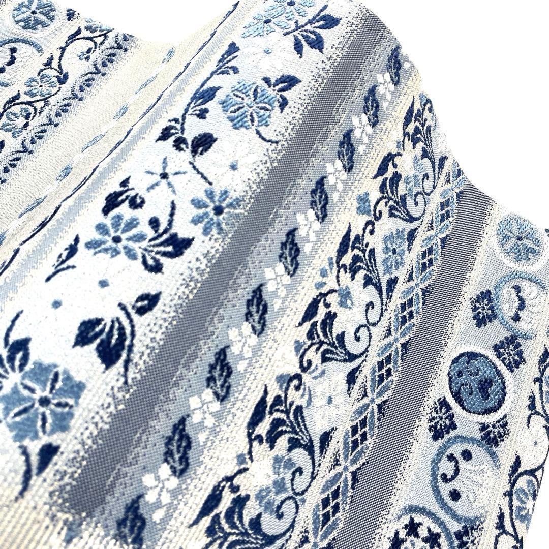 専用帯6131 ●高級 正絹 藍染 六通 袋帯