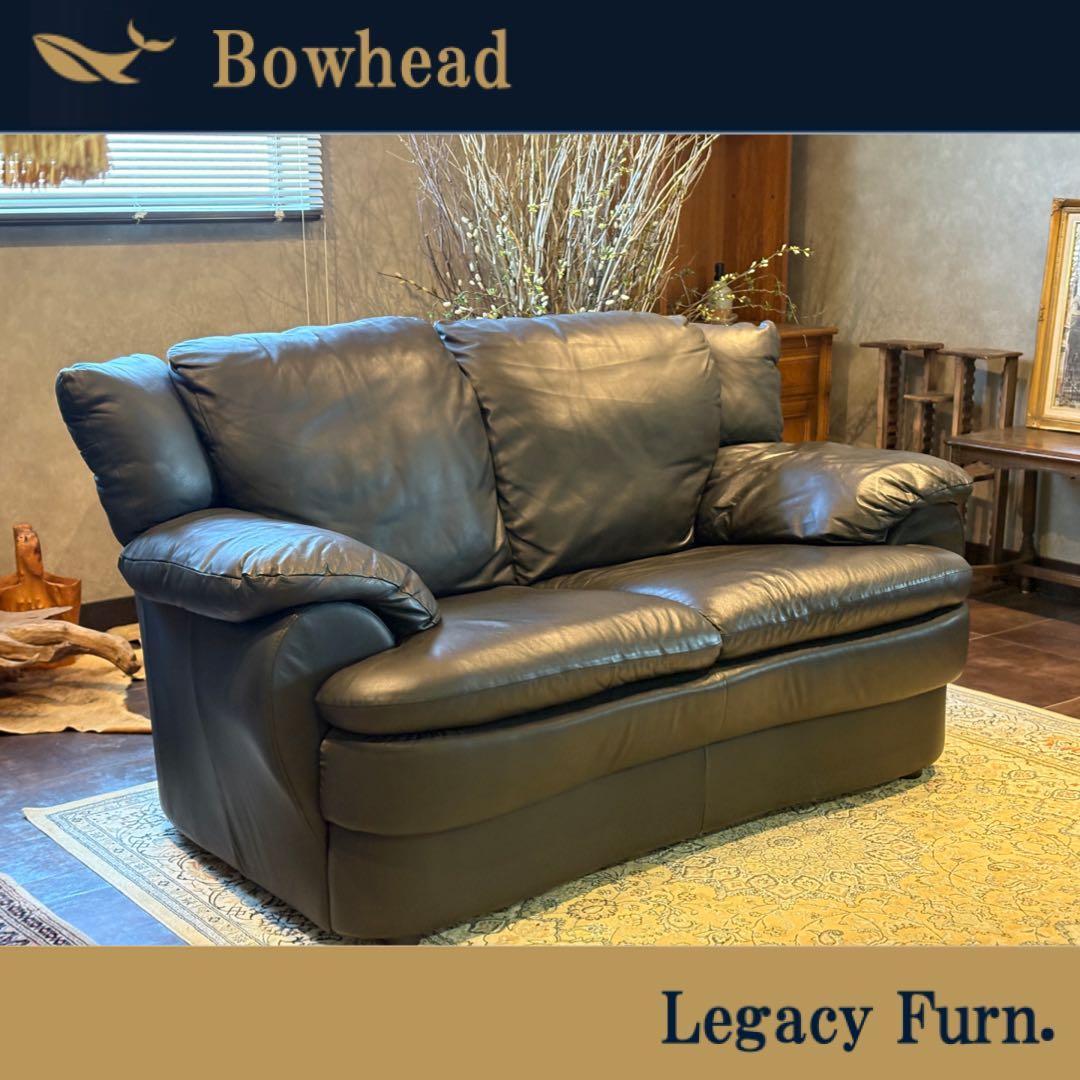 ②カウチソファ　ブラックソファ　2P　モダン　クラシック　シンプル　レザー　IG