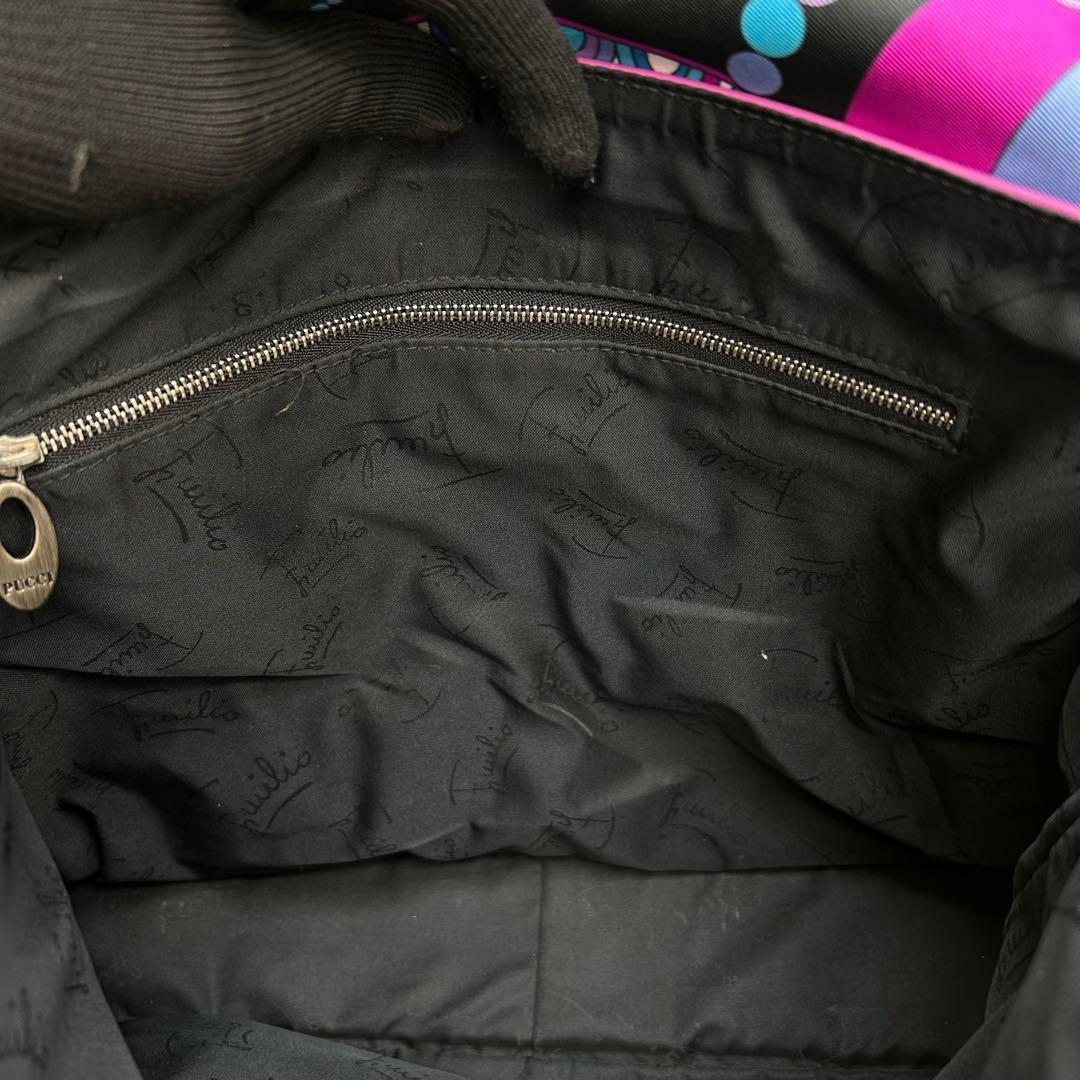 良品　エミリオプッチ　ショルダーバッグ　フラップ　花柄　青　紫　A4　斜め掛け