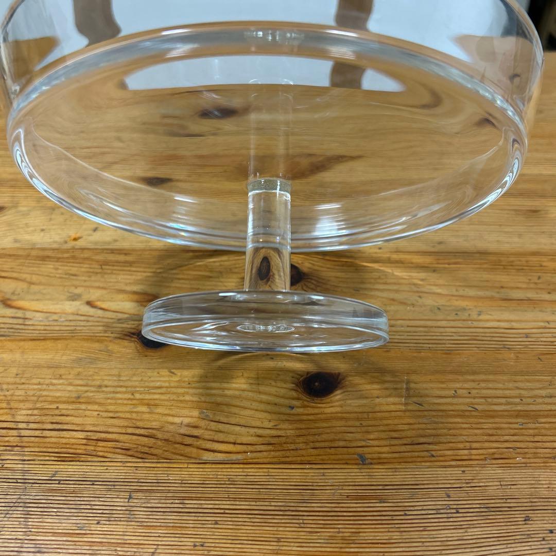 作家　ガラス作家　コンポート　フルーツ皿　ケーキ皿　23㎝　大