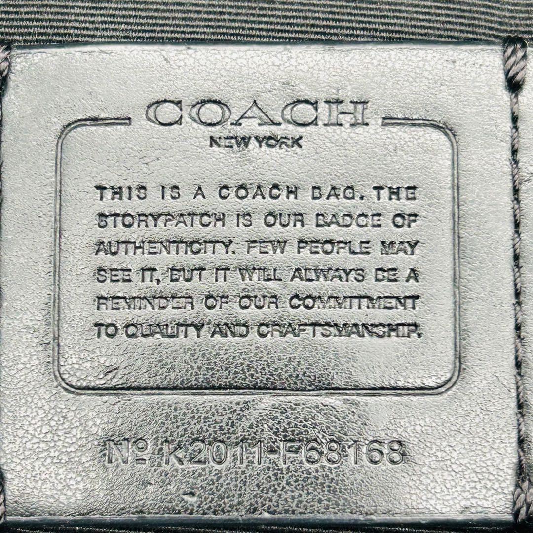 【人気】COACH コーチ　ショルダーバッグ ブラウン×ブラック　レザー　良品