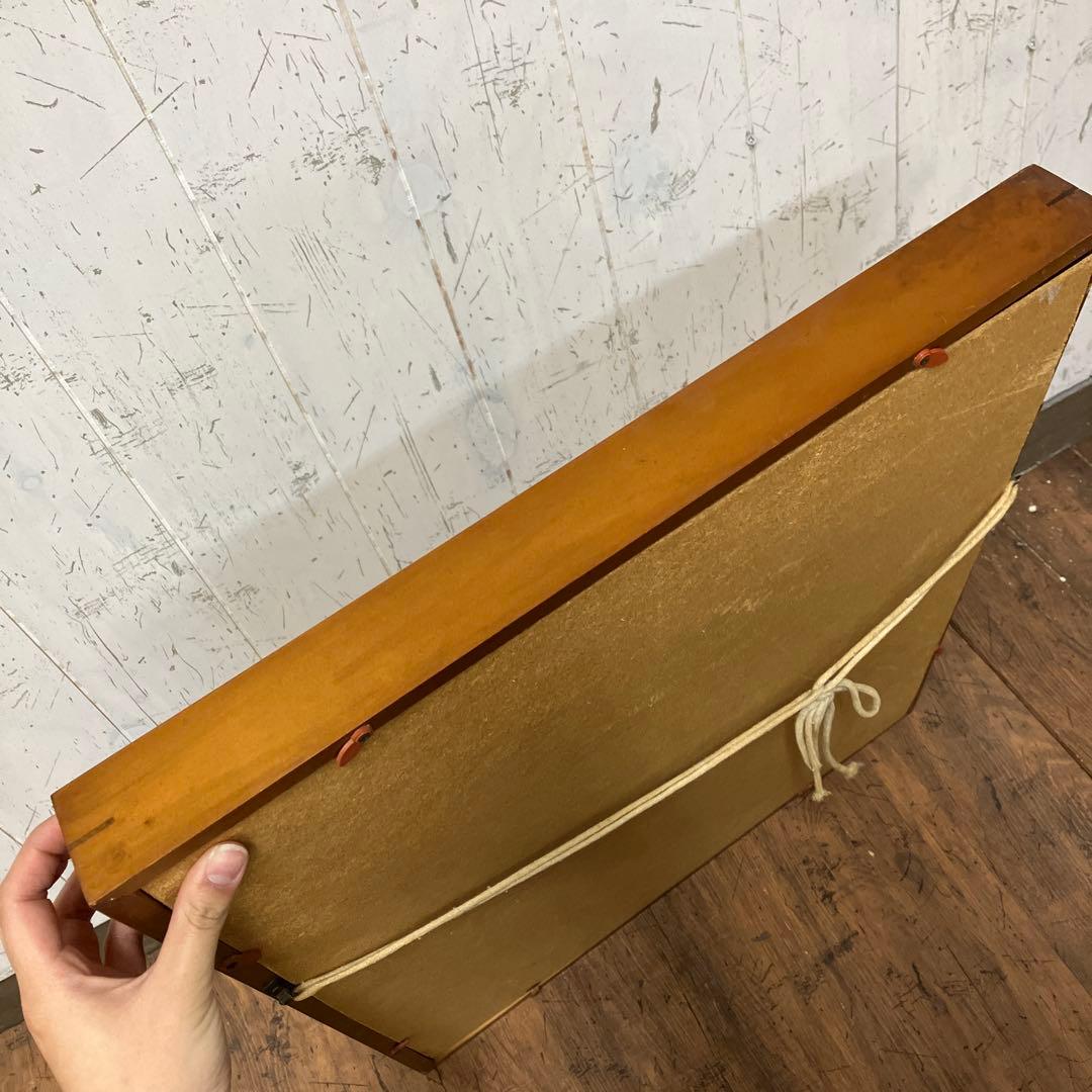 昭和レトロ 絵画 油彩画 油絵 風景画 街並み 額装 額縁 額入り アート