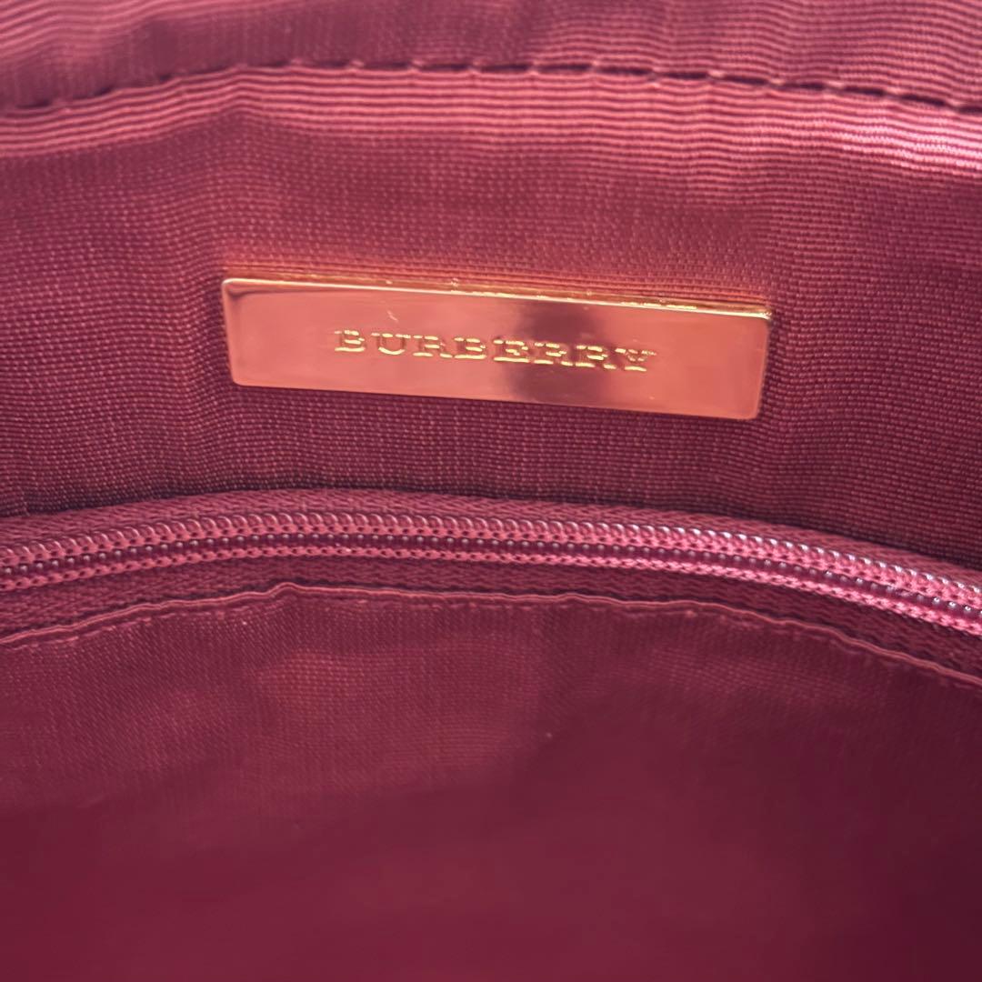 Burberry バーバリー　ショルダーバッグ　ノバチェック　レザー　レッド
