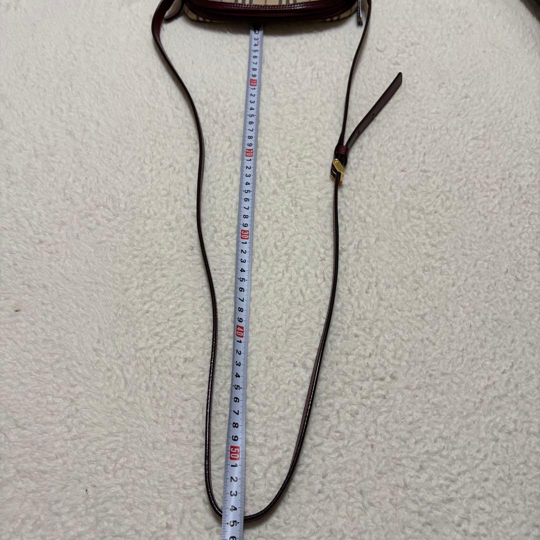 Burberry バーバリー　ショルダーバッグ　ノバチェック　レザー　レッド