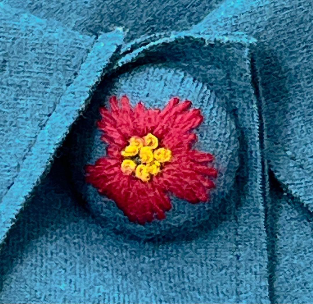 ホコモモラ ウール100 ショート丈ジャケット 刺繍ボタン フレア 42