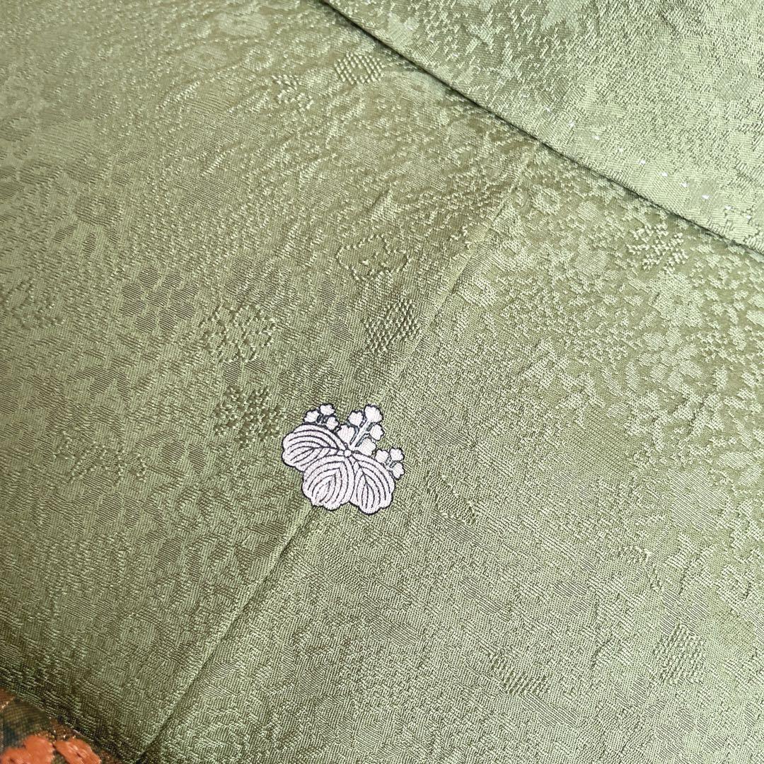 色無地　フルセット　グリーン　躾糸付き　地紋　入学式　シンプル　礼装　I10