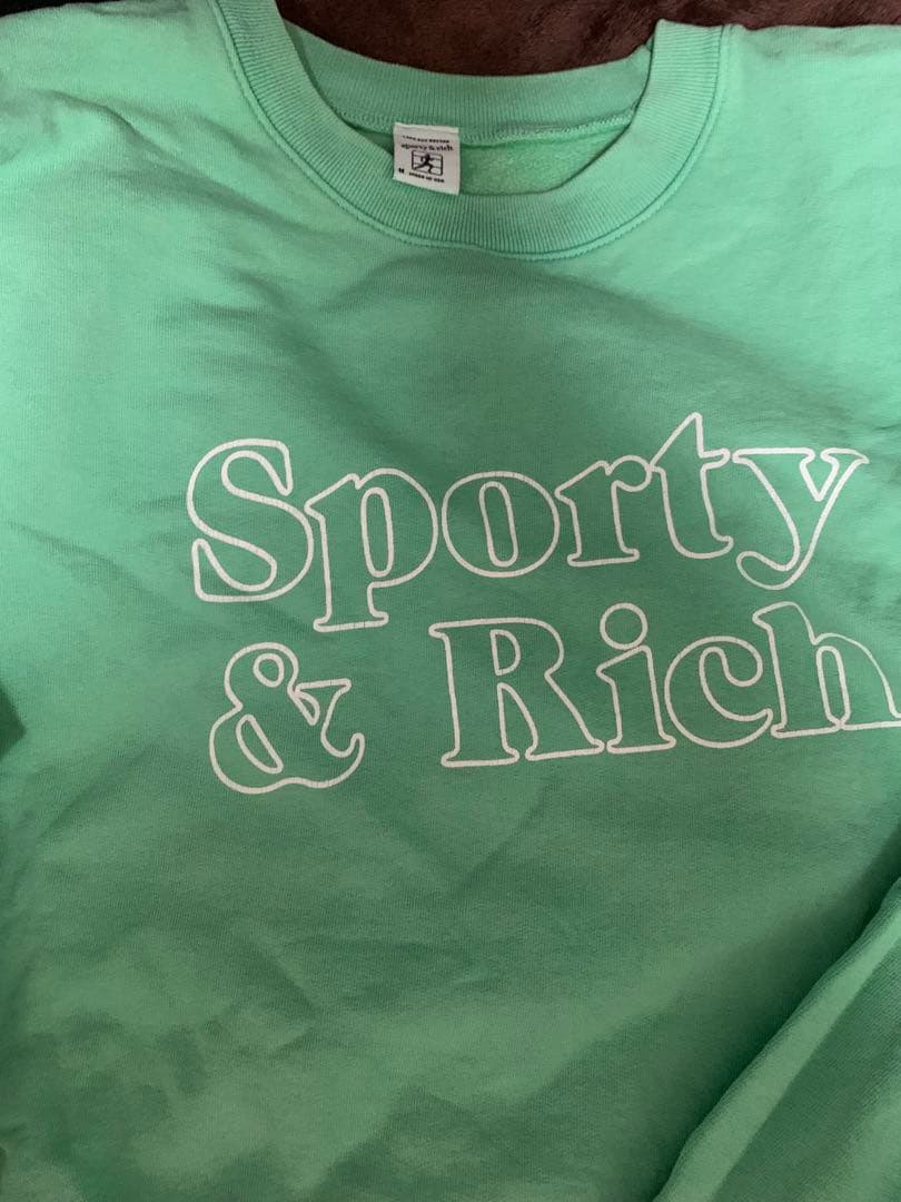 Sporty & Rich Fun Logo Crewneck パステルグリーン