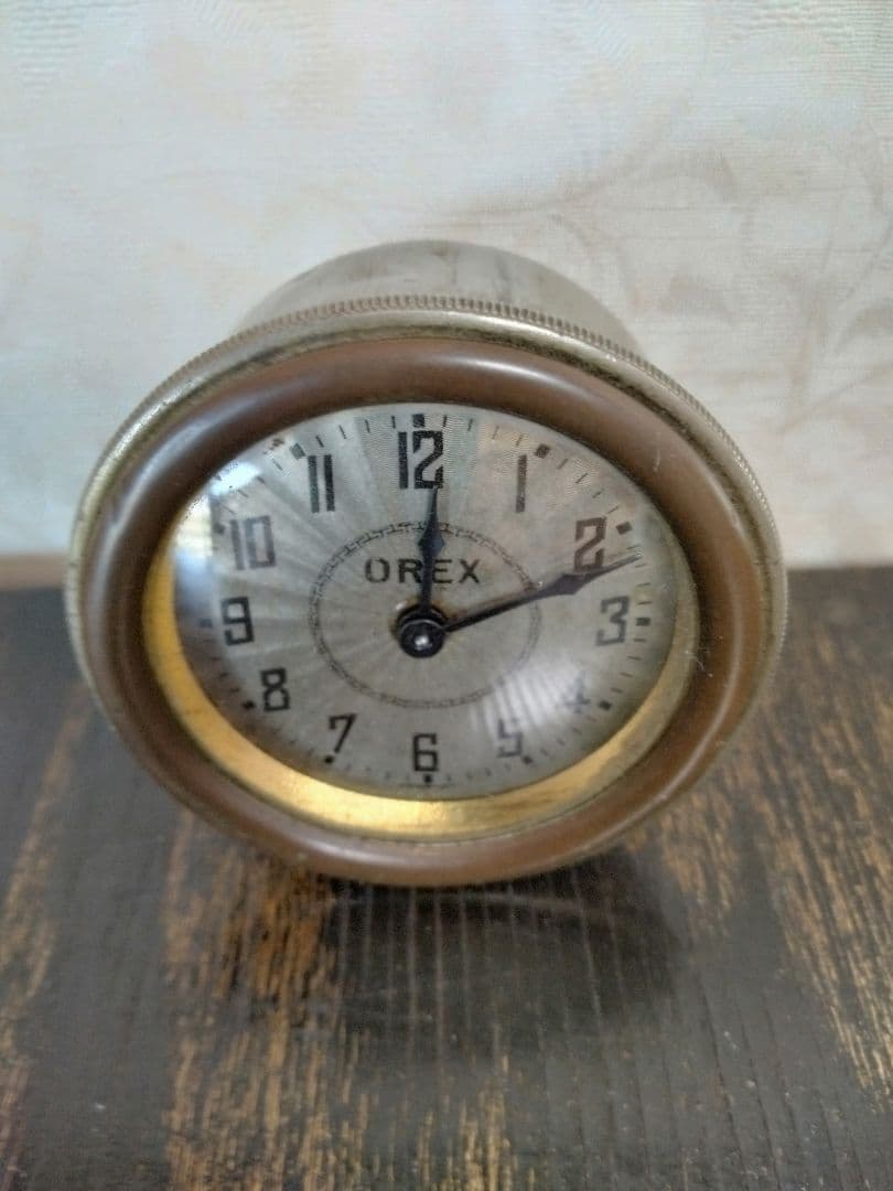 アメリカンビンテージ　レトロ　アンティーク　 ブロンズデスクライト　時計付き照明