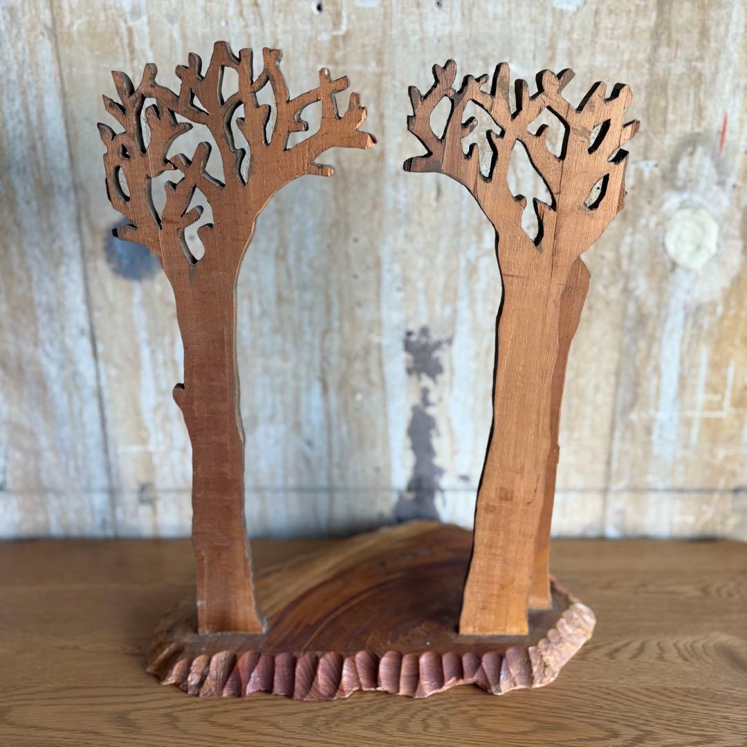 木彫りオブジェ　ヴィンテージ 渡辺一生