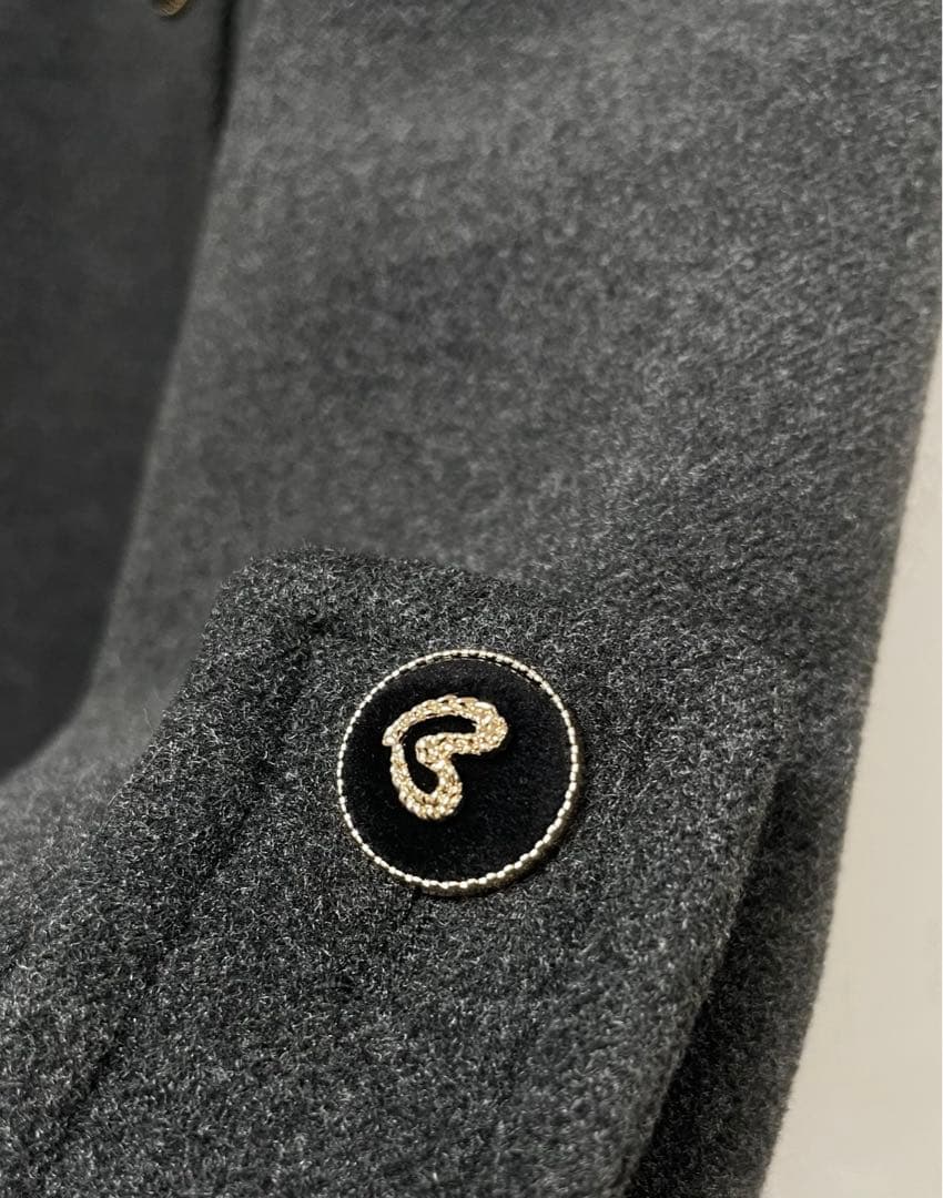 bibiy.olivia coat ビビィ　オリビアコート　ハートボタン　グレー