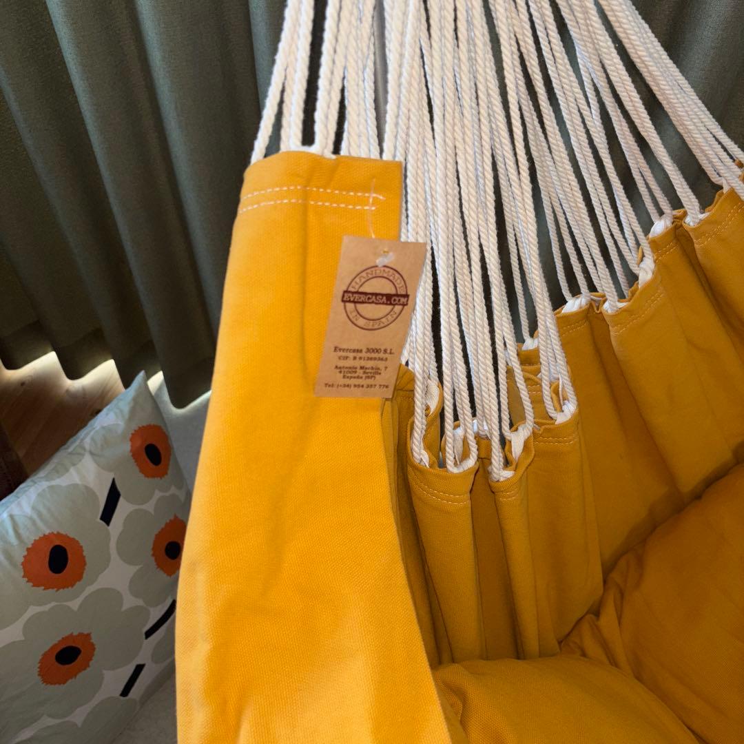 コンフォルタ ひとり掛けハンモック ファブリック チェア マスタードイエロー