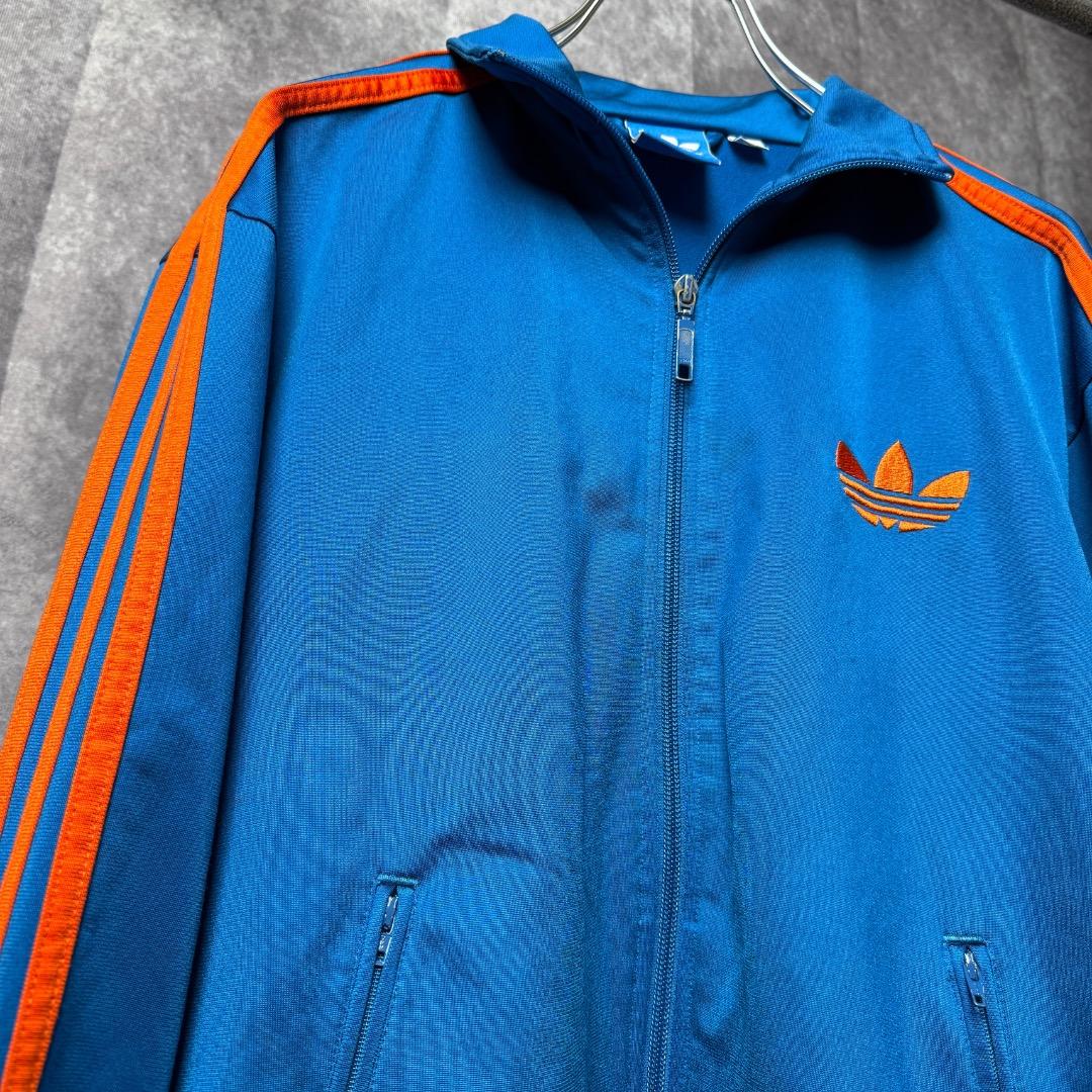 adidas アディダス トラックジャケットファイヤーバード　ブルー×オレンジL